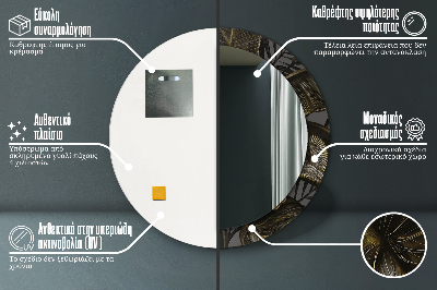 Specchio rotondo stampato Fiori di ibisco