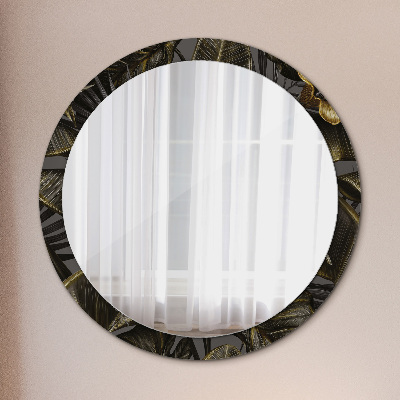 Specchio rotondo stampato Fiori di ibisco