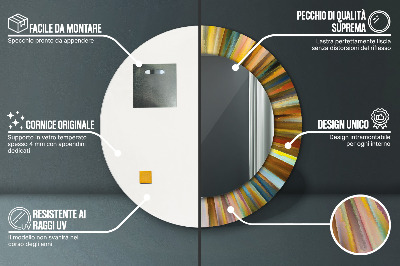 Specchio rotondo stampato Pattern radiale astratto