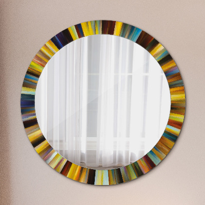 Specchio rotondo stampato Pattern radiale astratto