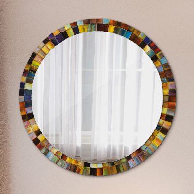 Specchio rotondo stampato Pattern radiale astratto