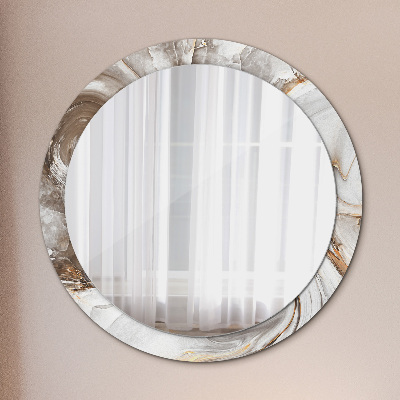 Specchio rotondo stampato Marmo luminoso
