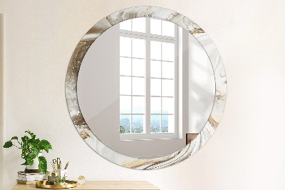 Specchio rotondo stampato Marmo luminoso