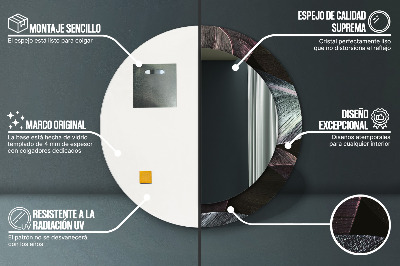 Specchio rotondo stampato Foglie tropicali scure