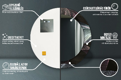 Specchio rotondo stampato Foglie tropicali scure