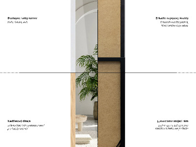 Specchio da terra con cornice bianca 36x156 cm