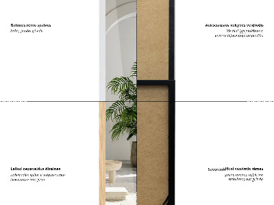 Specchio da terra con cornice bianca 36x156 cm