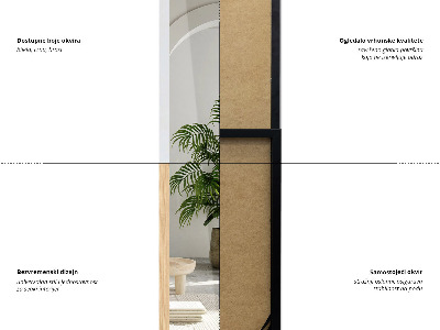 Specchio da terra con cornice bianca 36x156 cm