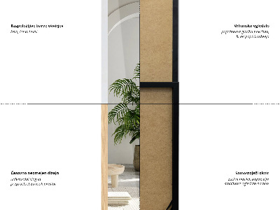 Specchio da terra con cornice color rovere 36x156 cm