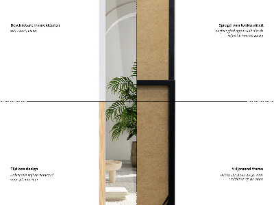 Specchio da terra con cornice color rovere 36x156 cm