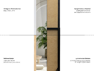 Specchio da terra con cornice color rovere 36x156 cm