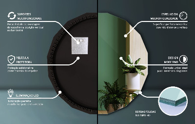 Specchio geometrico con illuminazione a LED