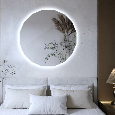 Specchio geometrico con illuminazione a LED