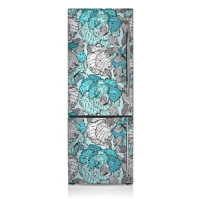 Cover magnetica per frigo Fiori scarabocchiati