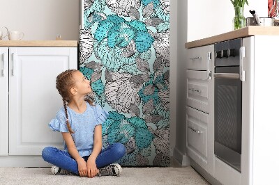 Cover magnetica per frigo Fiori scarabocchiati