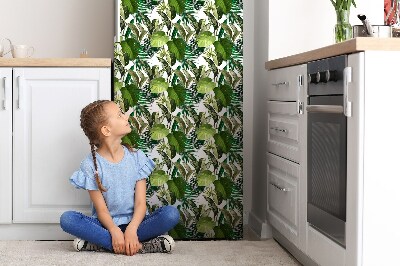 Adesivo magnetico per frigo Foglie tropicali