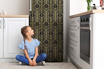 Adesivo magnetico per frigo Linee astratte gialle
