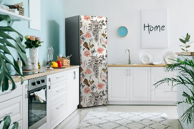 Adesivo magnetico per frigo Fiori e farfalle