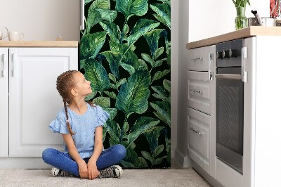 Adesivo magnetico per frigo Foglie tropicali