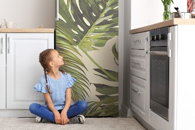 Adesivo magnetico per frigo Foglie tropicali