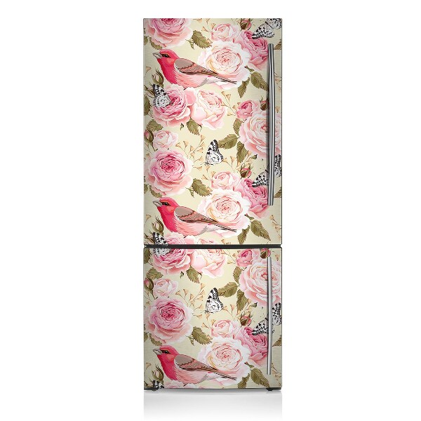 Cover magnetica per frigo Uccelli e fiori