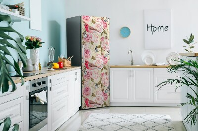 Cover magnetica per frigo Uccelli e fiori