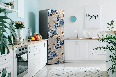 Cover magnetica per frigo Fiori blu