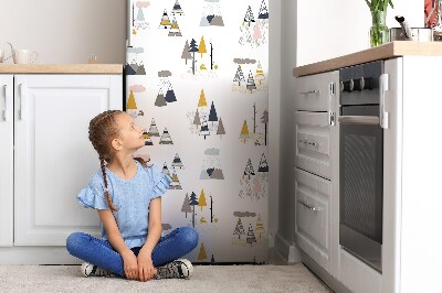 Adesivo magnetico per frigo Alberi disegnati