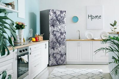 Adesivo magnetico per frigo Fiori grigi