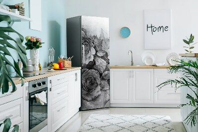 Cover magnetica per frigo Rose bianche e nere