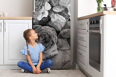 Cover magnetica per frigo Rose bianche e nere