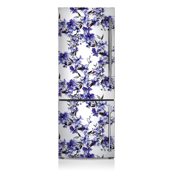 Adesivo magnetico per frigo Fiori blu