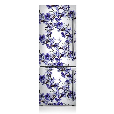 Adesivo magnetico per frigo Fiori blu