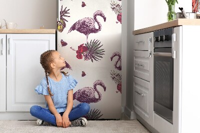 Copertura per avvolgere il frigorifero Fenicotteri e ibisco