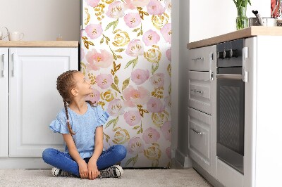 Adesivo magnetico per frigo Fiori rosa