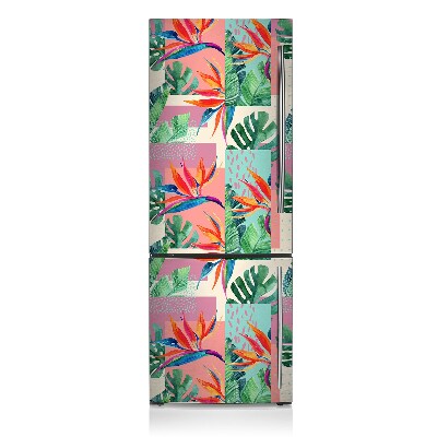 Adesivo magnetico per frigo Mosaico tropicale