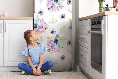 Adesivo magnetico per frigo Fiori viola