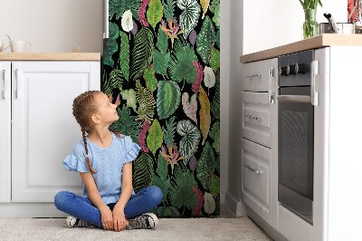 Adesivo magnetico per frigo Foglie tropicali