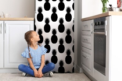 Adesivo magnetico per frigo Ananas nero