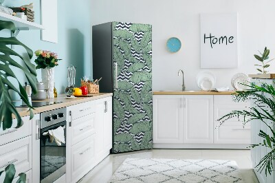 Adesivo magnetico per frigo Foglie tropicali