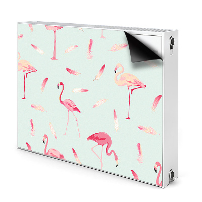 Cover magnetica per radiatore Flamingos e piume