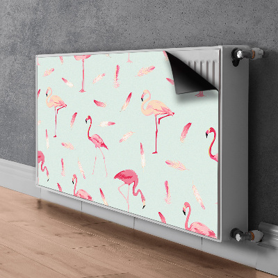 Cover magnetica per radiatore Flamingos e piume