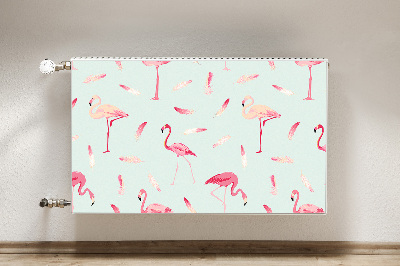 Cover magnetica per radiatore Flamingos e piume