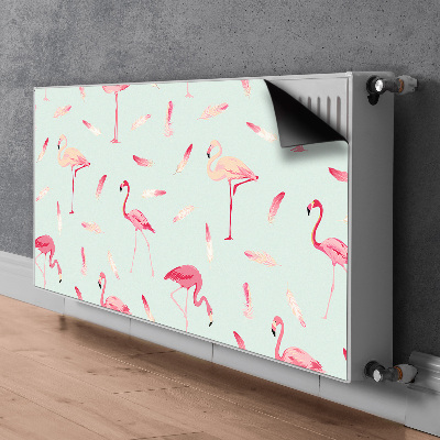 Cover magnetica per radiatore Flamingos e piume