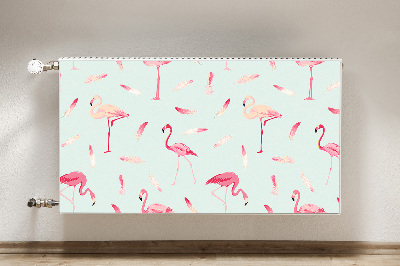 Cover magnetica per radiatore Flamingos e piume