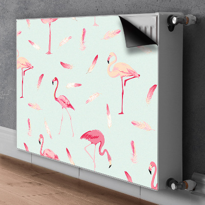 Cover magnetica per radiatore Flamingos e piume