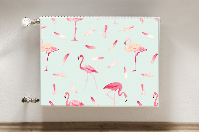 Cover magnetica per radiatore Flamingos e piume