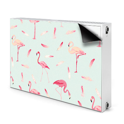 Cover magnetica per radiatore Flamingos e piume