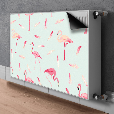 Cover magnetica per radiatore Flamingos e piume