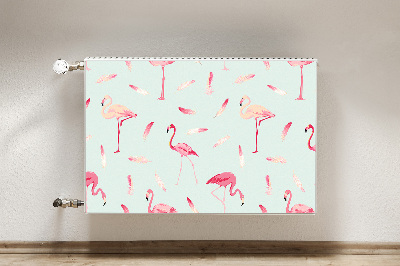 Cover magnetica per radiatore Flamingos e piume